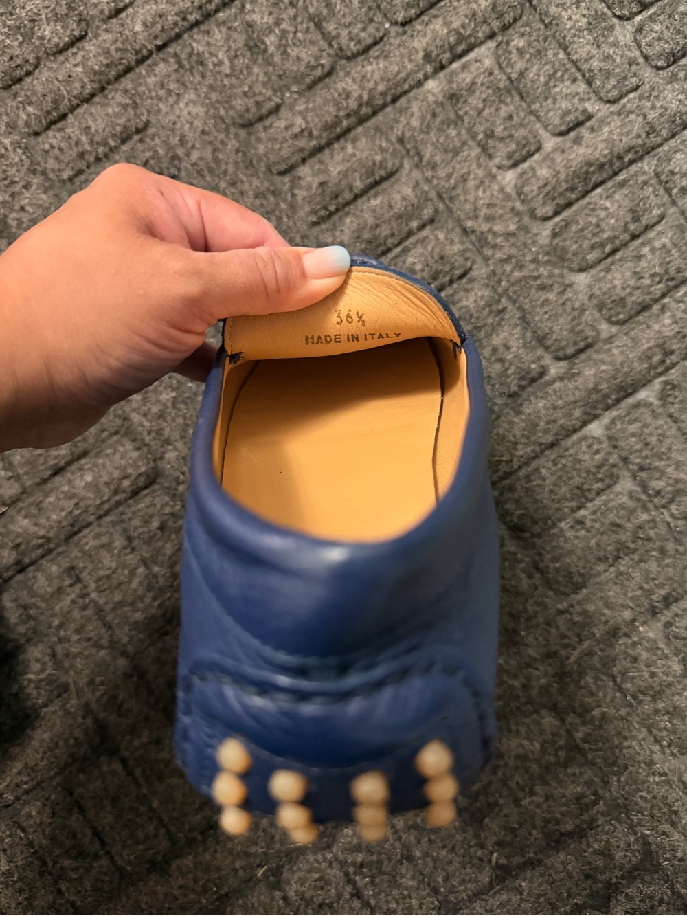 M. Gemi Blue Leather Loafers - Picture 3 of 3